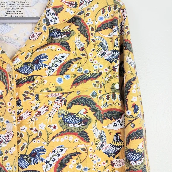 Vera Bradley Women's Medium Long Sleeve Sleep Shirt Pajama Top French Hens - Picture 4 of 7